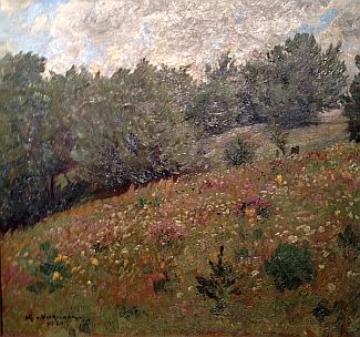 Bild Gemälde - Hans R. v. Volkmann - Frühlingswiese 1920