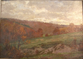 Bild Gemälde - H.R.v. Volkmann - Herbstlandschaft bei Willingshausen