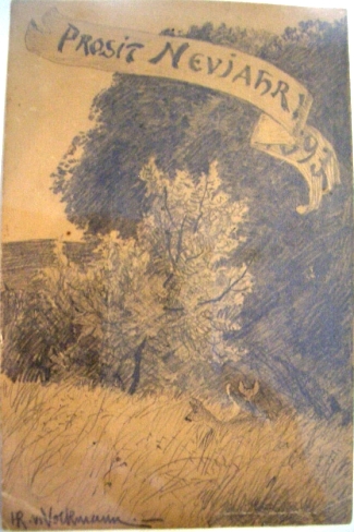 Bild Gemälde - H.R.v. Volkmann - Prosit Neujahr 1893