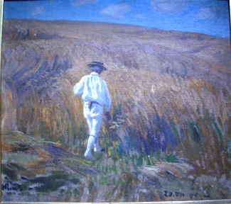 Bild Gemälde - H.R.v. Volkmann . Willingshäuser Schnitter von hinten
