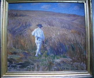 Bild Gemälde - H.R.v. Volkmann . Willingshäuser Schnitter von hinten