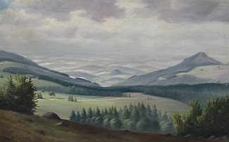 Bild Gemälde - Fritz Wolf - Rhönlandschaft