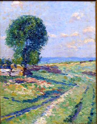 Bild Gemälde - Emil Zimmermann - Wiesenweg mit Baum im Sommer